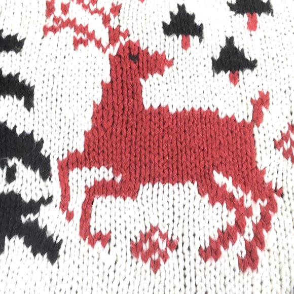 UGLY CHRISTMAS Sweater with reindeer prancing  Beldoch Popper Vtg 80’s - Picture 5 of 11